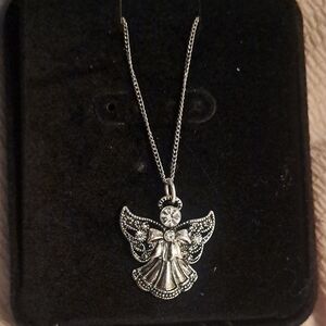 Delicate Silver Angel Pendant Necklace - Women's Jewelry